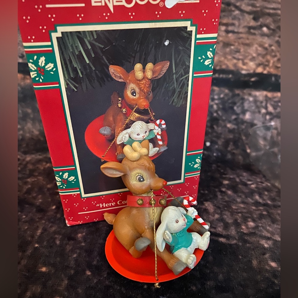 ENESCO Treasury of Christmas Ornament 1993 HERE COMES RUDOLPH Limited Edition